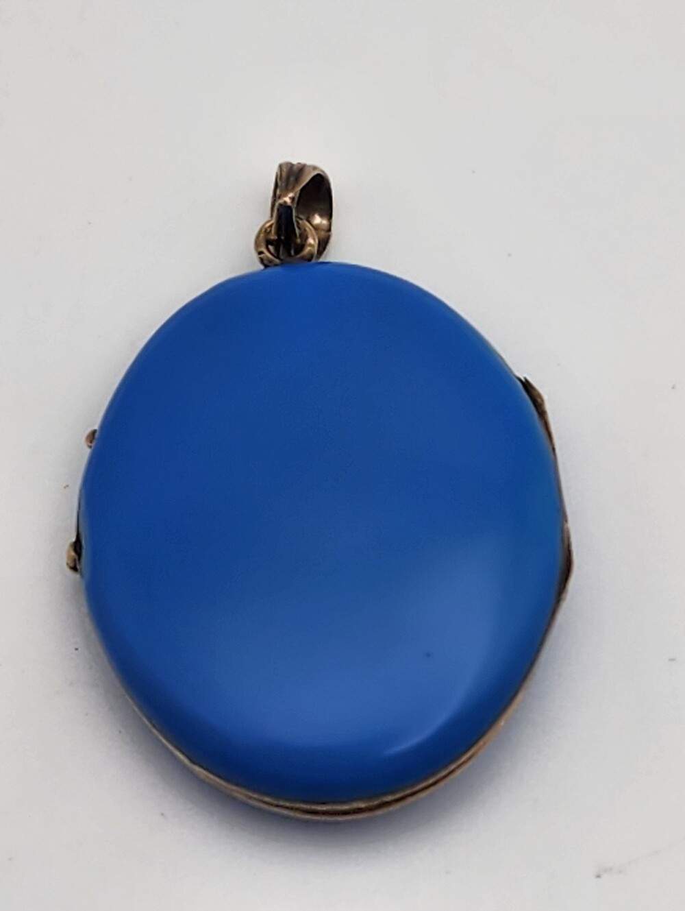 Antique Victorian 14K & Blue Enamel Doves, Ribbon, & Stars Locket - Picture 4 of 10